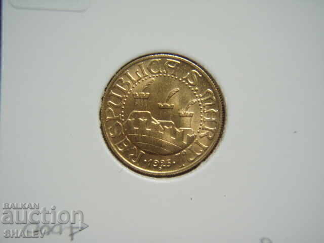 10 Lire 1925 San Marino (10 лири Сан Марино)- AU/Unc (злато) - 5