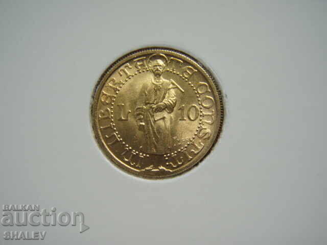 10 Lire 1925 San Marino - AU/Unc (gold)