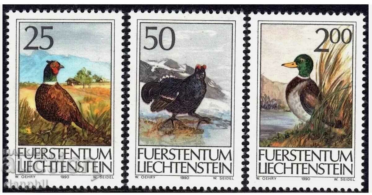 Liechtenstein 1990 Birds (**) clean series, unstamped