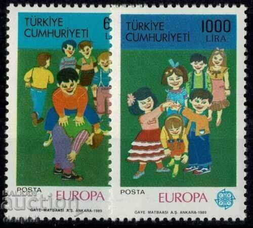 Turcia 1989 Europa CEPT (**) serie curată, fără timbru.