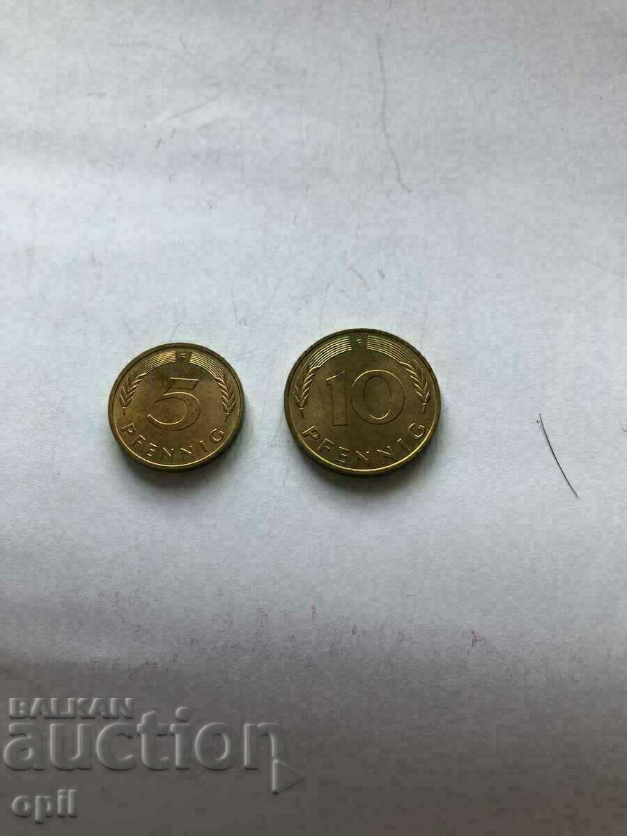 5 και 10 pfennig 1979 F