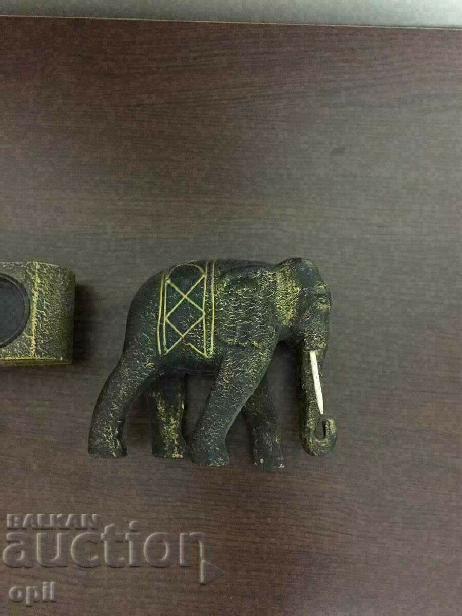 Elephant figurine with two candlesticks with price 15.00 BGN | € 7.67