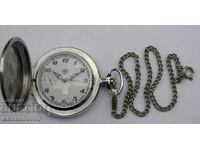 THE SMALL SOVIET POCKET WATCH WITH A CHAIN