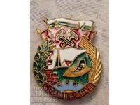 Insigna Stakhanovets SBMD medalie insignă email
