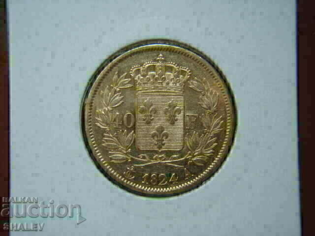 40 Francs 1824 A France - XF/AU (Gold) 40 Francs 1824 A France - XF/AU (Gold)