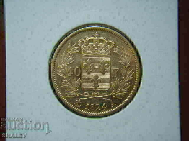 40 Francs 1824 A France (40 франка Франция) - XF/AU (злато)