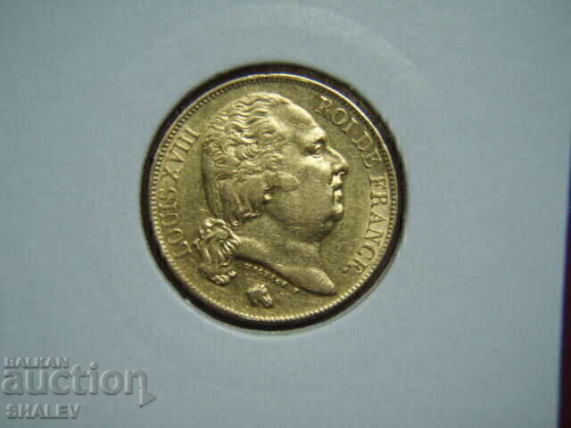 20 Francs 1818 W France (20 франка Франция) - AU (злато) - 5