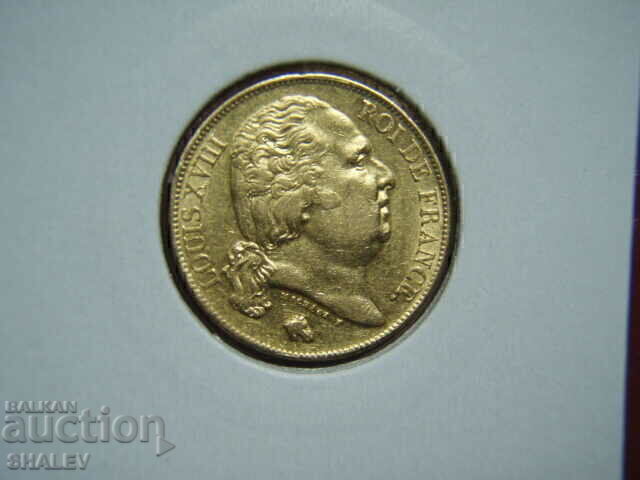 20 Francs 1818 W France (20 франка Франция) - AU (злато) - 6
