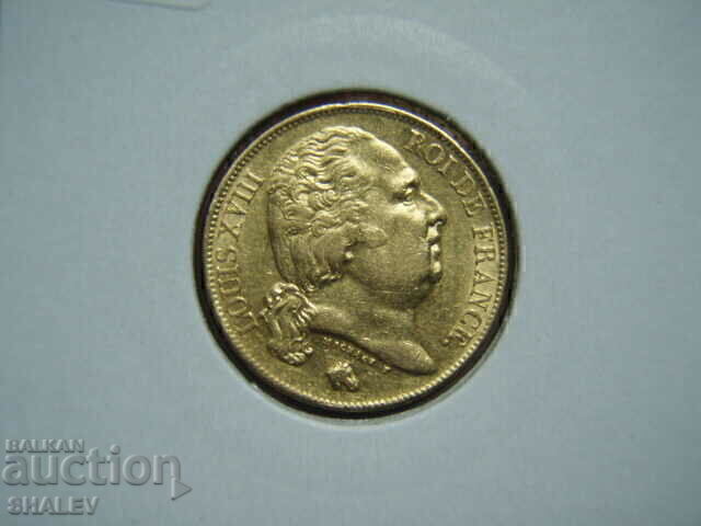 20 Francs 1818 W France (20 франка Франция) - AU (злато) - 7