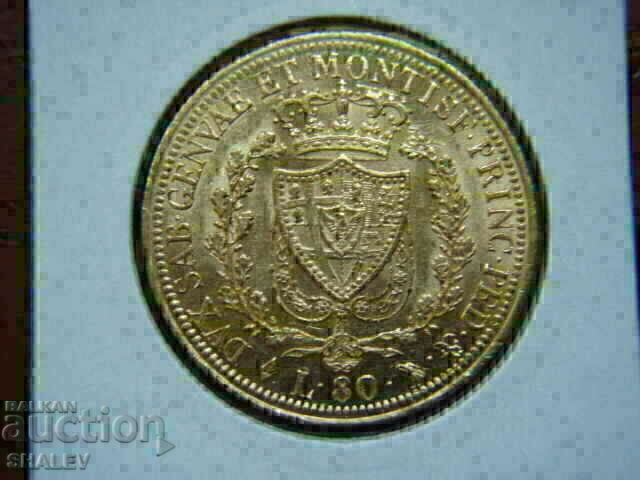 Аукцион 80 Lire 1825 L Sardinia / Italy (Сардиния) - AU (злато) Аукцион 80 Lire 1825 L Sardinia / Italy (Сардиния) - AU (злато)