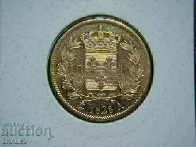 Licitație 40 de franci 1828 A Franța (Franța) /1/ - AU (aur)