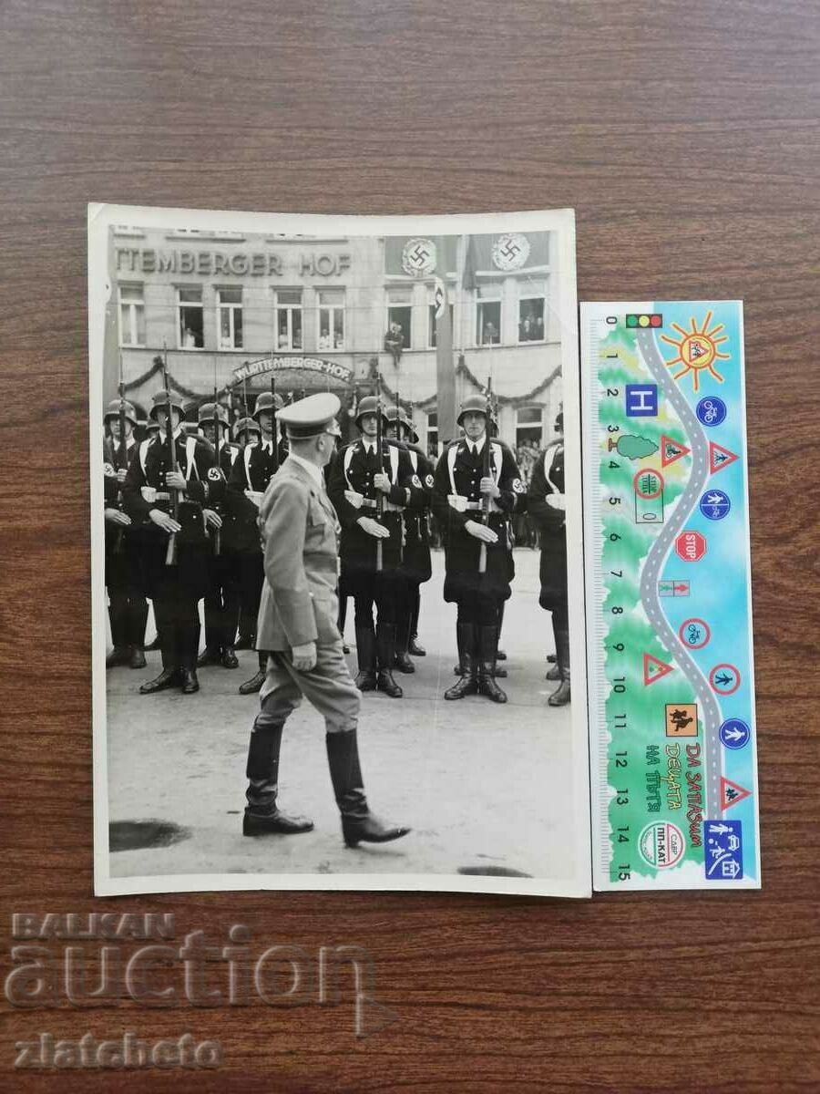 Fotografie originală Adolf Hitler - hârtie milimetrată 1938