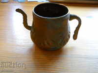 старинна медна чаша за ракия - ръчна  изработка