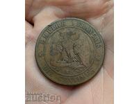 France 10 centimes 1854 year BB