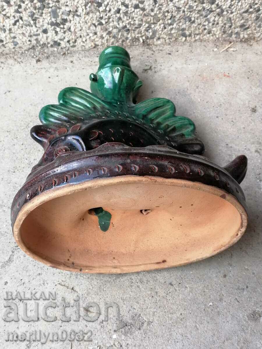 Old ceramic candlestick with a figure - 6