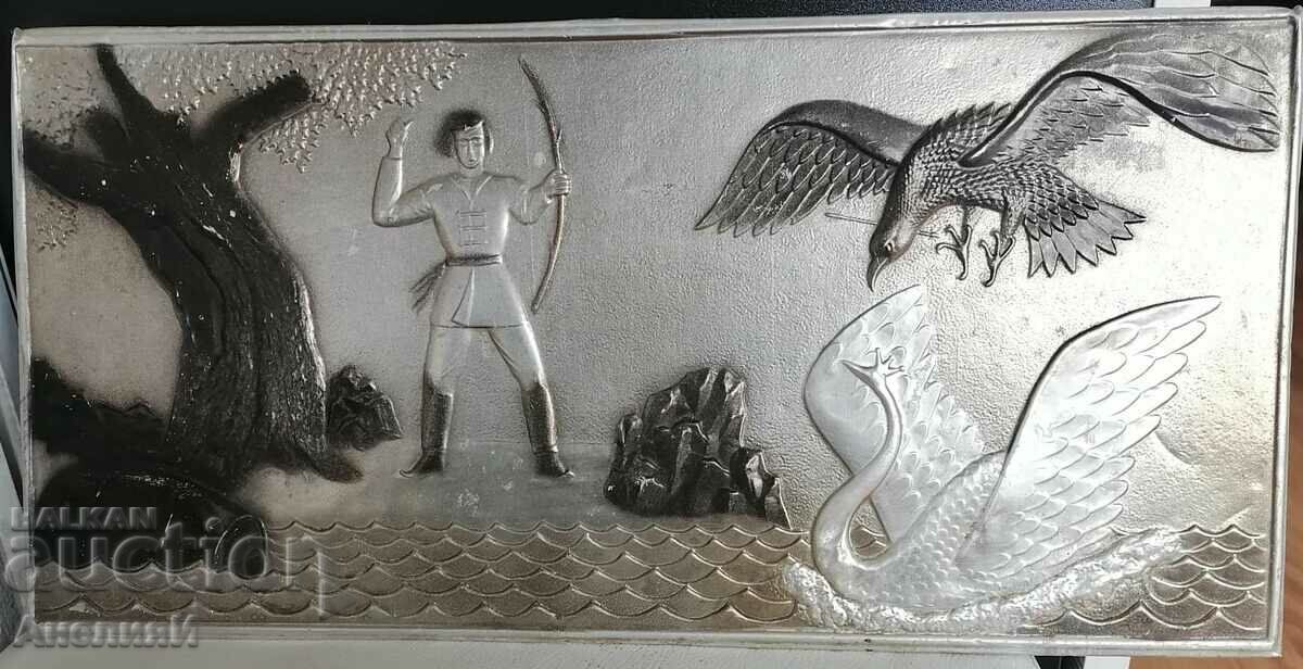 Russian relief painting made of metal 45/22 cm. Price BGN 50.