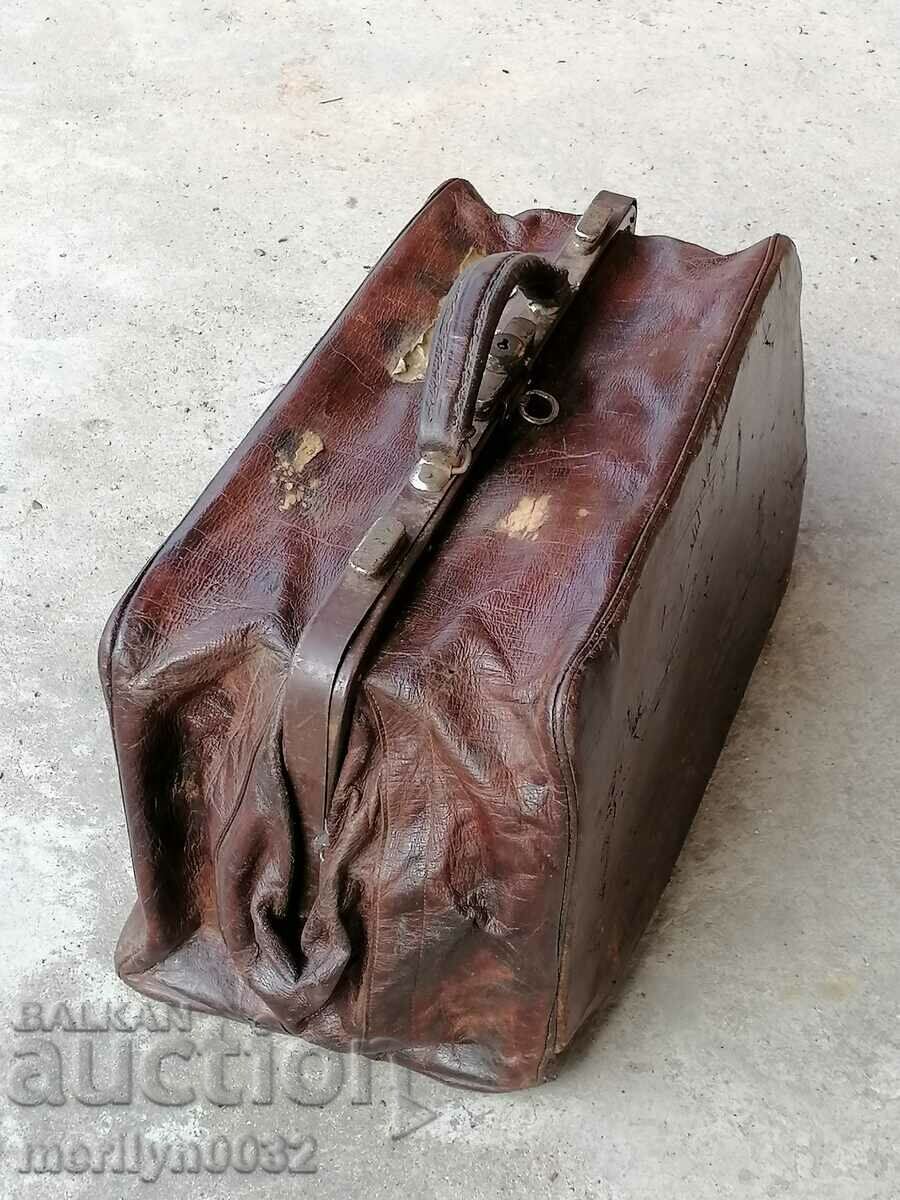 Leather banker bag mafia wallet suitcase