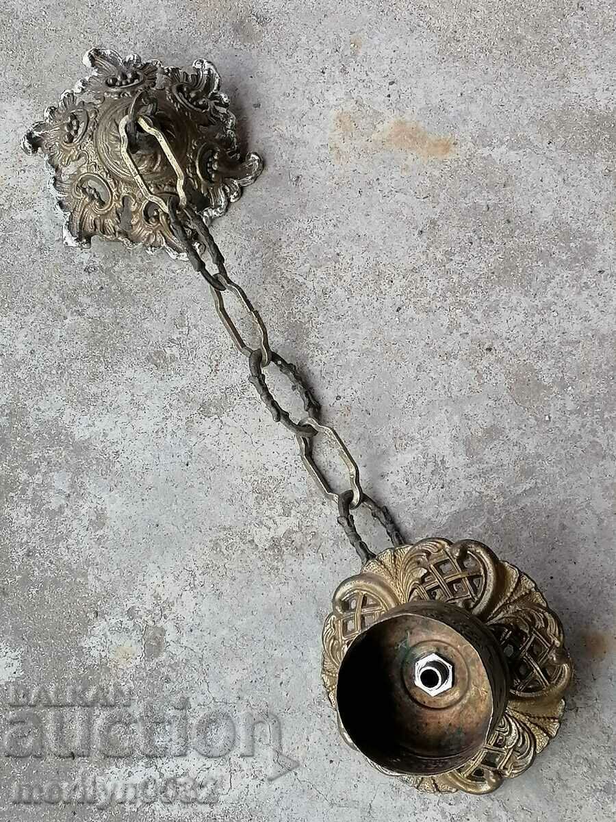 Old bronze lamp holder with rosette from the 40s-50s - 5 Old bronze lamp holder with rosette from the 40s-50s - 5