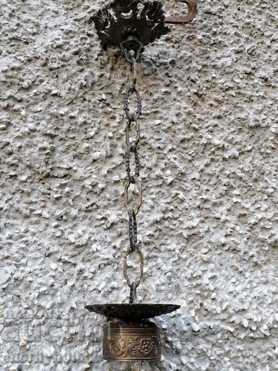 Old bronze lamp holder with rosette from the 40s-50s - 7 Old bronze lamp holder with rosette from the 40s-50s - 7