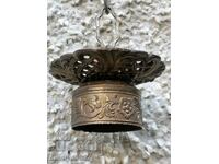 Old bronze lamp holder with rosette from the 40s-50s