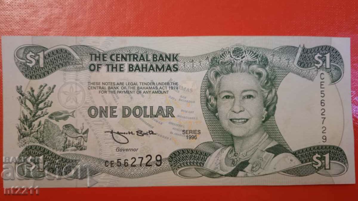 Banknote 1 dollar Bahamas 1996
