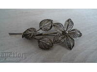 Old Silver brooch - FLOWER - filigree