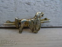 Old German Silver Brooch - Dog