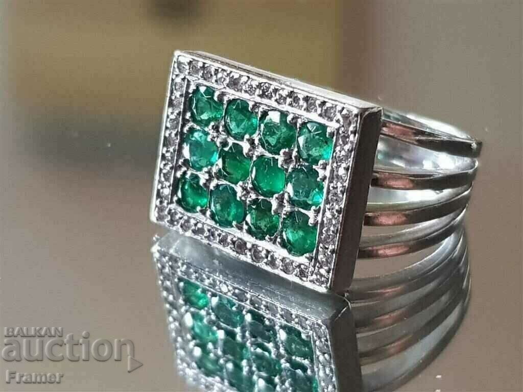 ЗЛАТЕН 18 к БРИЛЯНТИ диаманти смарагди пръстен бяло злато с цена 3720.00 лв. | € 1902.01 ЗЛАТЕН 18 к БРИЛЯНТИ диаманти смарагди пръстен бяло злато с цена 3720.00 лв. | € 1902.01