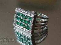 GOLD 18K DIAMONDS DIAMONDS EMERALD RING WHITE GOLD