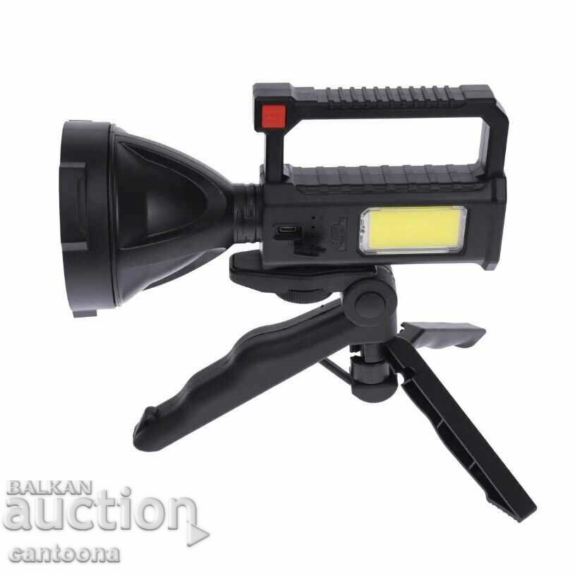 LED + COB rechargeable flashlight with tripod BL-832, USB charged with price 20.99 BGN | € 10.73 LED + COB rechargeable flashlight with tripod BL-832, USB charged with price 20.99 BGN | € 10.73
