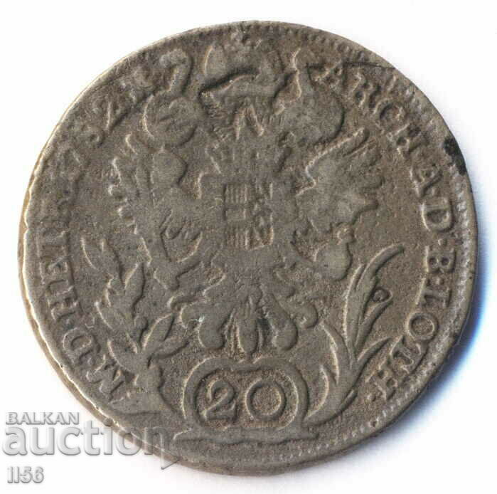 Австрия / Австроунгария - 20 кройцера 1782 - сребро