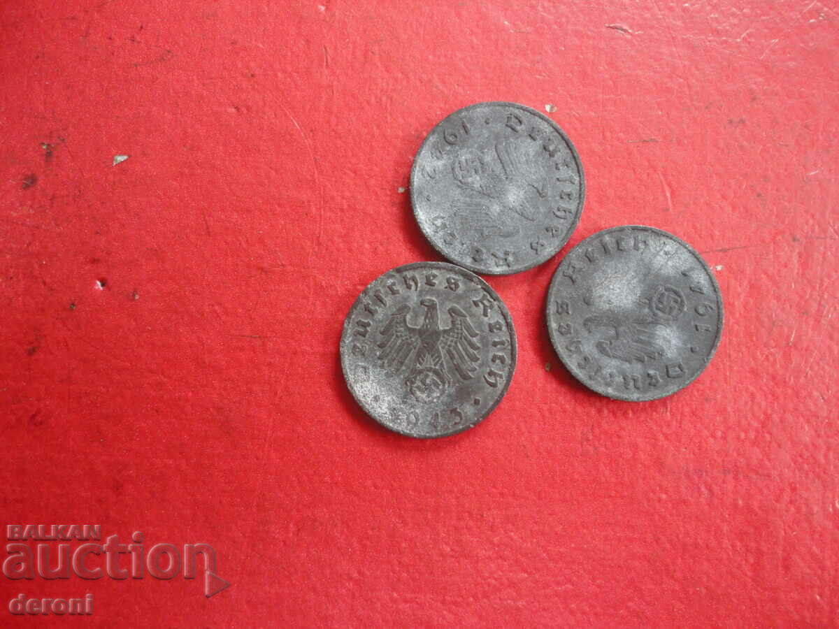 1 Reich Pfenning 3 Reich Lot - 6 1 Reich Pfenning 3 Reich Lot - 6