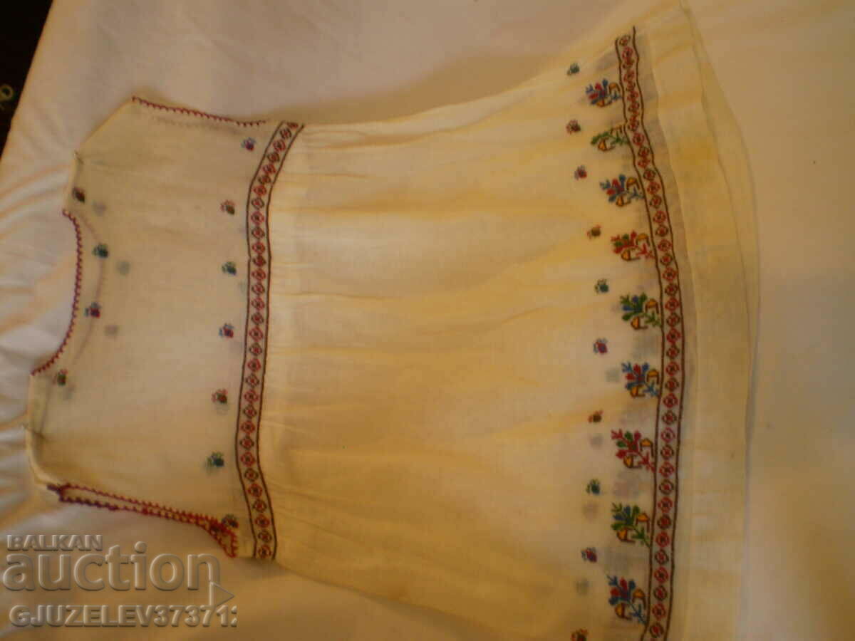 Retro Children's Embroidered Silk Hem Dress