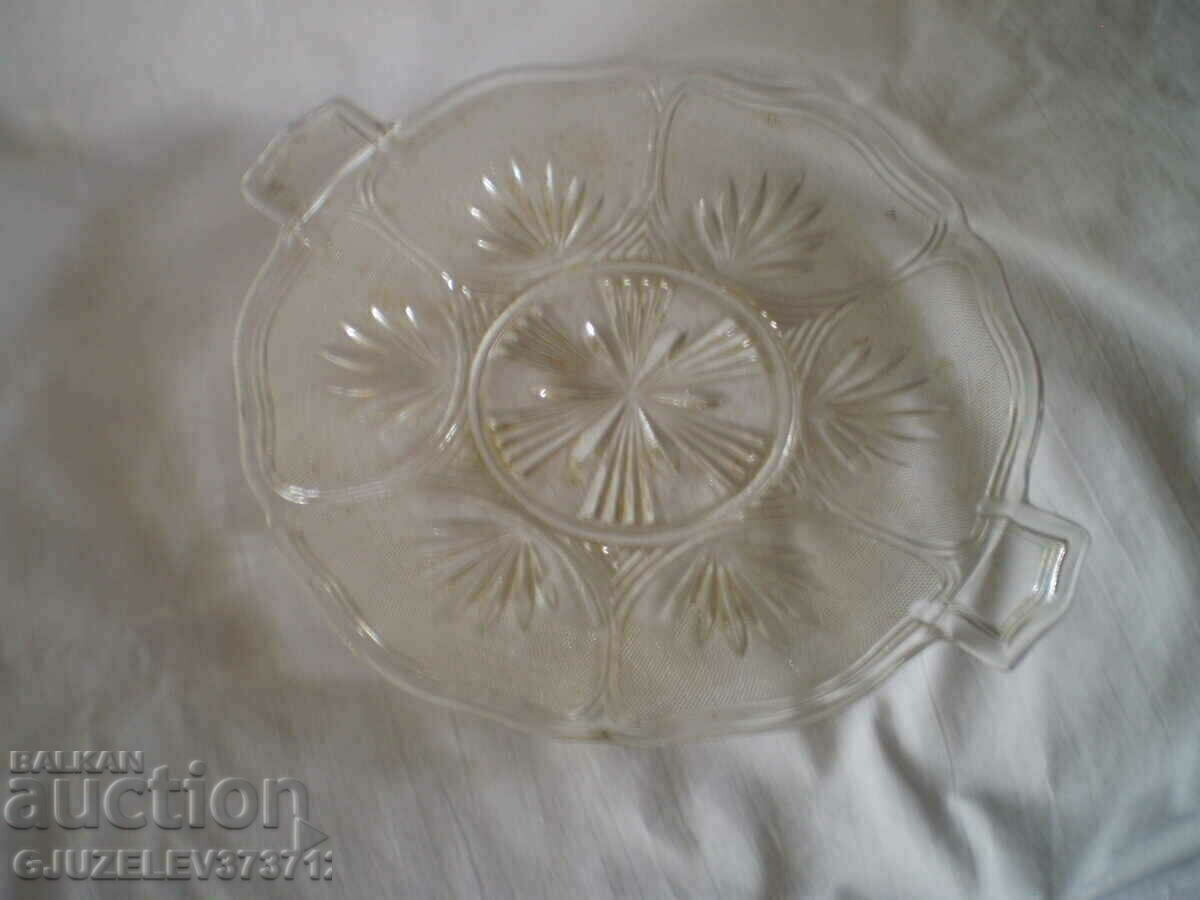 Art Deco cake plate colorless transparent glass - 7 Art Deco cake plate colorless transparent glass - 7