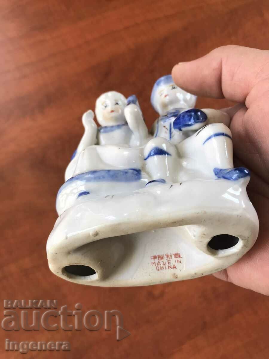 PORCELAIN FIGURE STATUTE GOLD - 6 PORCELAIN FIGURE STATUTE GOLD - 6