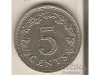 +Malta 5 cents 1976