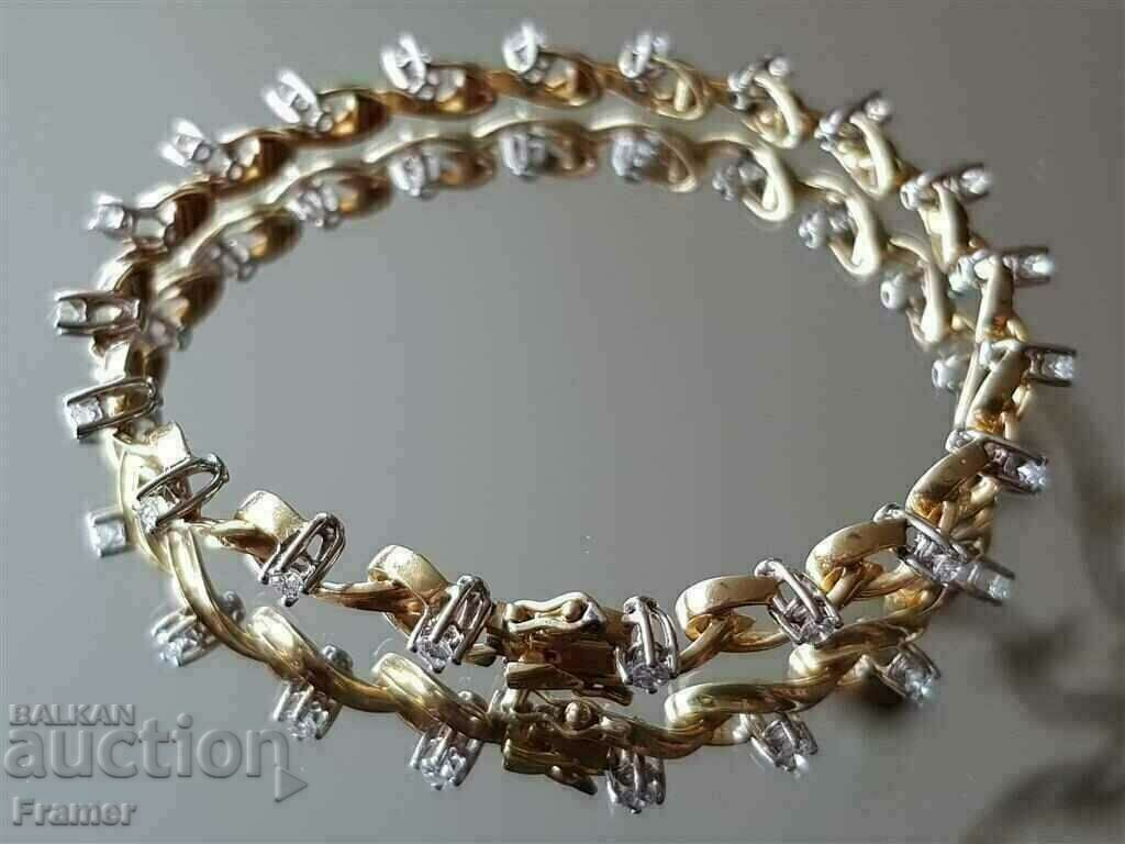 GOLD 18K with 20 DIAMONDS Stylish elegant bracelet with price 5700.00 BGN | € 2914.36 GOLD 18K with 20 DIAMONDS Stylish elegant bracelet with price 5700.00 BGN | € 2914.36