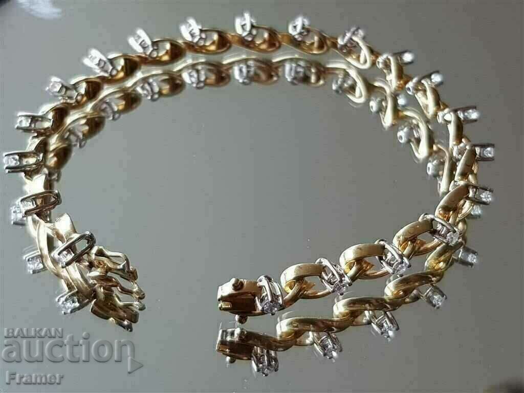 Auction GOLD 18K with 20 DIAMONDS Stylish elegant bracelet Auction GOLD 18K with 20 DIAMONDS Stylish elegant bracelet
