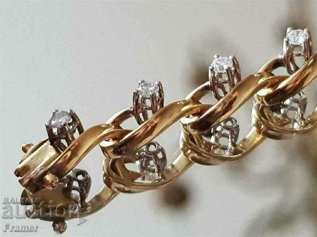 Delivery of GOLD 18K with 20 DIAMONDS Stylish elegant bracelet Delivery of GOLD 18K with 20 DIAMONDS Stylish elegant bracelet