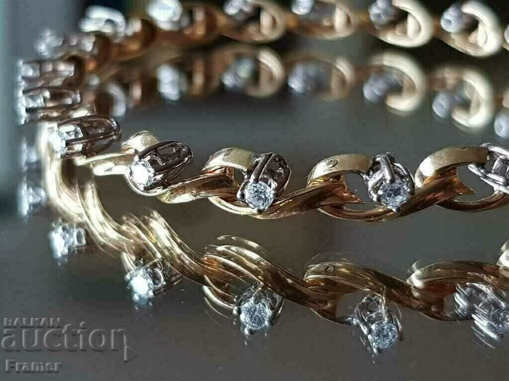 GOLD 18K with 20 DIAMONDS Stylish elegant bracelet - 5 GOLD 18K with 20 DIAMONDS Stylish elegant bracelet - 5
