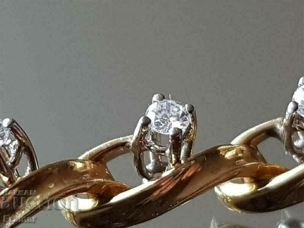 GOLD 18K with 20 DIAMONDS Stylish elegant bracelet - 7 GOLD 18K with 20 DIAMONDS Stylish elegant bracelet - 7