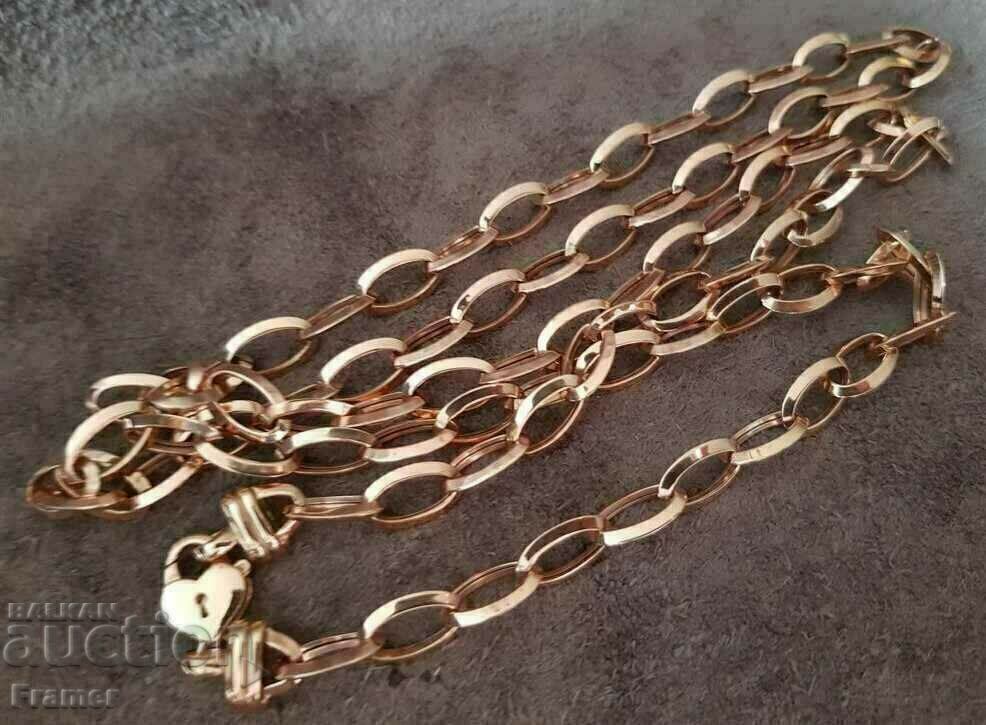 18K GOLD STYLISH ELEGANT SOLID CHAIN CHAIN GOLD