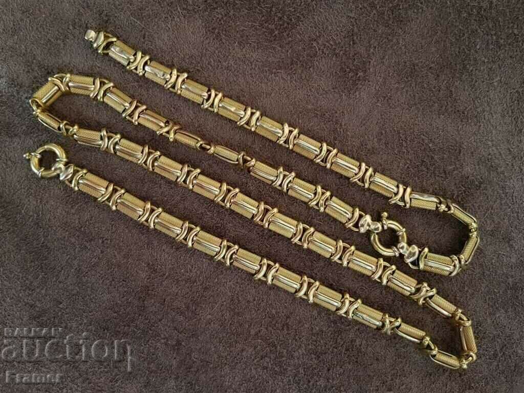 LANȚ ȘI BrăȚĂRĂ AUR DE 18K ELEGANT ELEGANT cu preț 10800.00 BGN | € 5521.95
