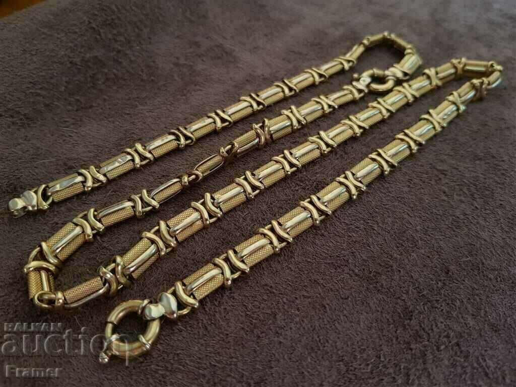 Livrarea LANȚ ȘI BrăȚĂRĂ AUR DE 18K ELEGANT ELEGANT