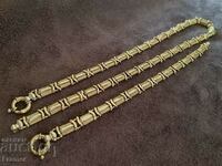 18K GOLD STYLISH ELEGANT SOLID CHAIN CHAIN AND BRACELET