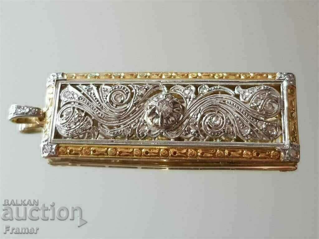 Delivery of GOLD 18 carat. STYLISH MEDALLION MASSIVE Diamonds DIAMOND gold