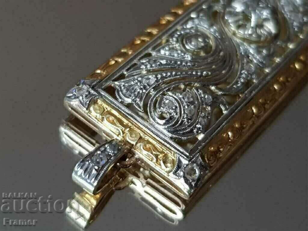 GOLD 18 carat. STYLISH MEDALLION MASSIVE Diamonds DIAMOND gold - 7