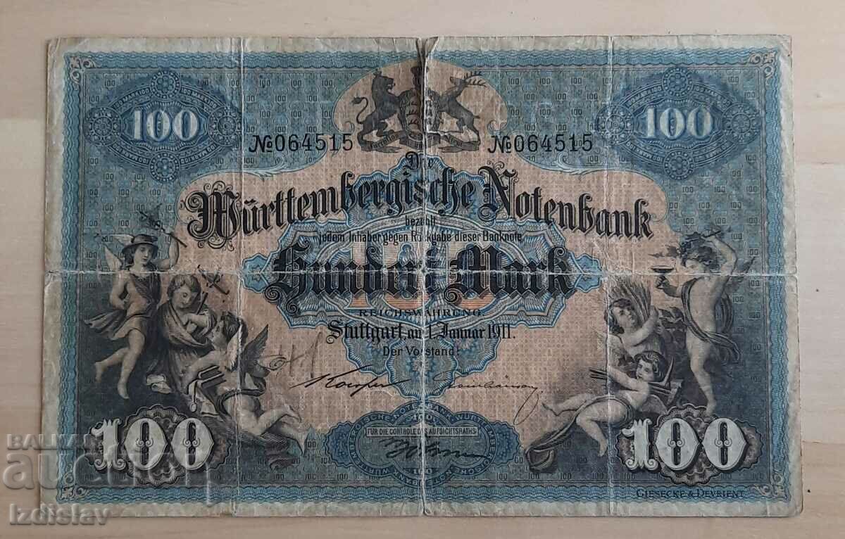 Παλιό χαρτονόμισμα Γερμανίας 100 μάρκων από το 1911