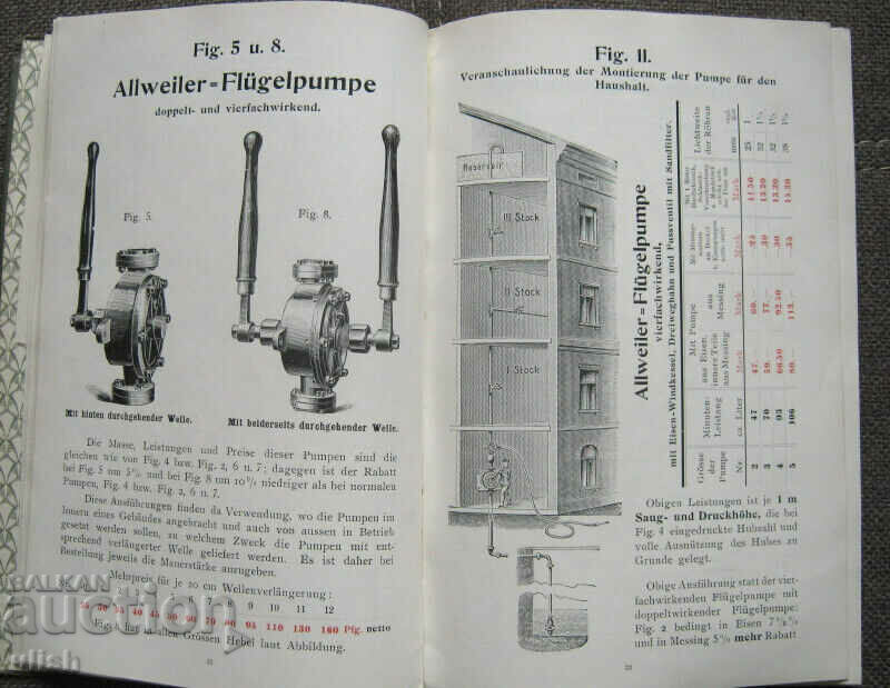 Delivery of 1909 Pumpen Fabrik Gotthard ALLWEILER pumps catalog Delivery of 1909 Pumpen Fabrik Gotthard ALLWEILER pumps catalog