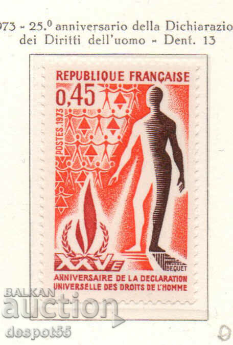 1973. France. 25 years of the Universal Declaration of Human Rights.